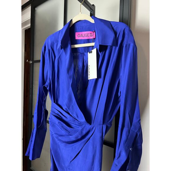 NWT GAUGE 81 Revolove PUNO Silk long-sleeved midi shirt dress Size XS - Picture 10 of 11